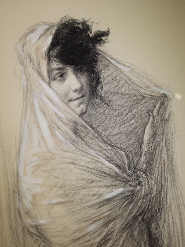 Charles Léandre - Ragazza con uno scialle, Musée de Condé sur Noireau